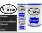 Preview: Nissan, Charcoal Pearl Metallic, KH2: 500ml Lackdose + 500ml Klarlack + 250ml Härter - Set, von ATW Autoteile West.